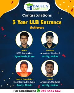 3 year LLB Entrance Achievers