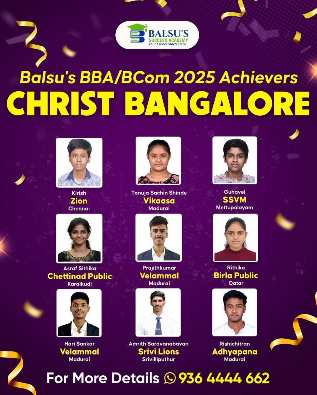 Christ Bangalore Achiever Poster